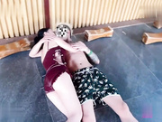 公共温泉做爱的小情侣 户外野战