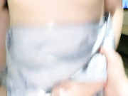 银色超短吊带裙浓浓精液射到最深处